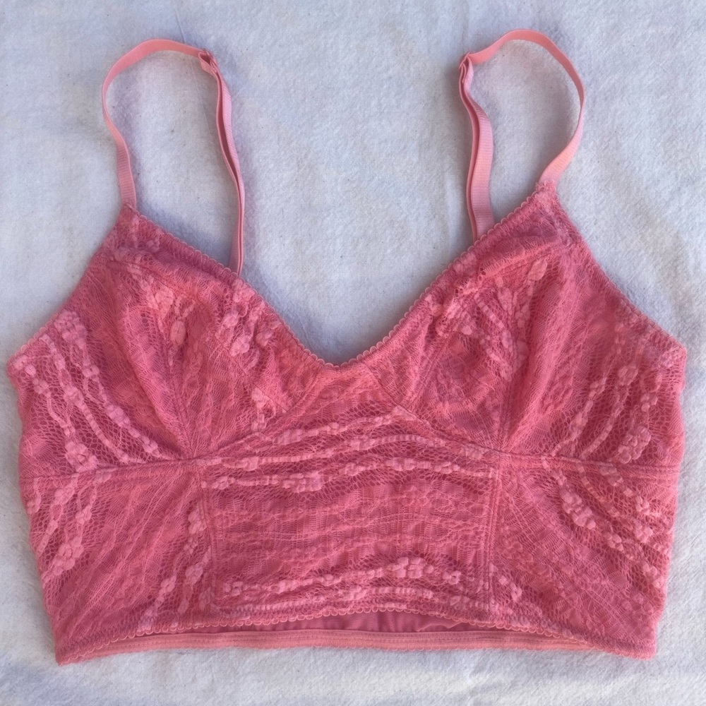 intimately free people pink lace bralette sz. small